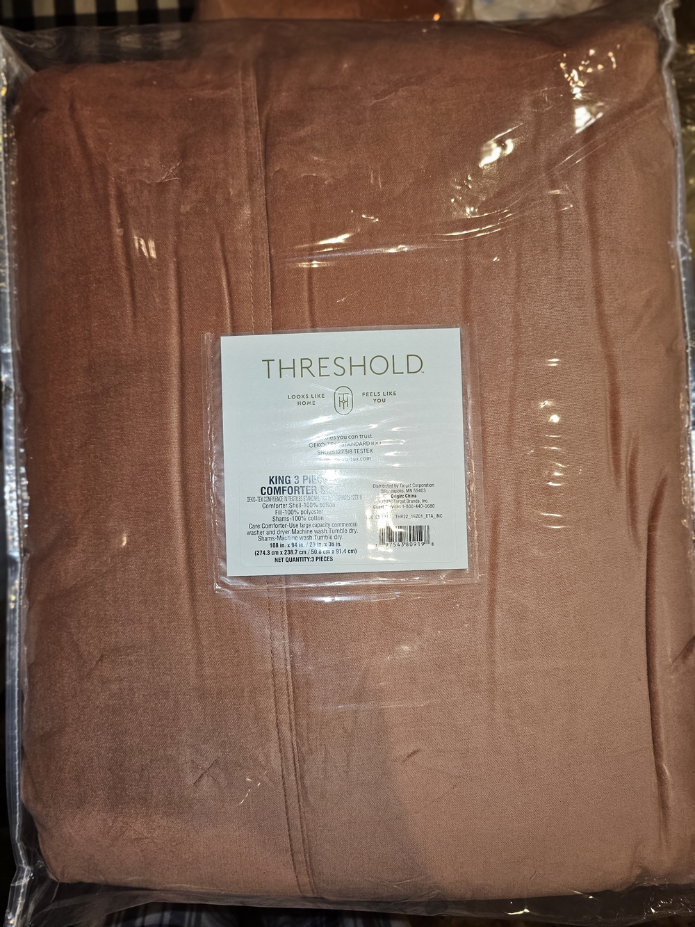Threshold King 3-Piece Comforter Set in Dusty Rose